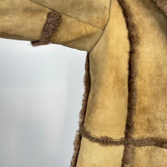 Vintage Bermans Sheepskin Leather Shearling Western Fargo Rancher Coat Women 12 - Picture 12 of 17